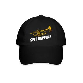 Spit happens Trompete Trompetenspieler - Baseballkappe - Schwarz/Schwarz - Vorne