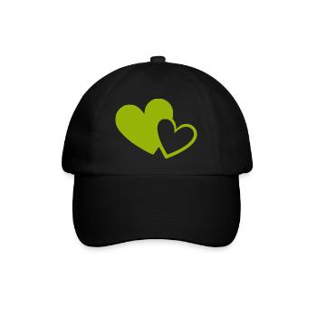 Cœur vert motif de cœurs verts - Casquette classique - noir/noir - Devant