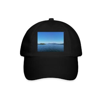 Blauer Bergsee und Bergpanorama - Baseballkappe - Schwarz/Schwarz - Vorne