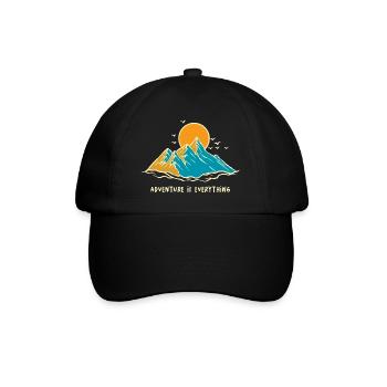 Abenteuer ist alles Shirt - Baseballkappe - Schwarz/Schwarz - Vorne