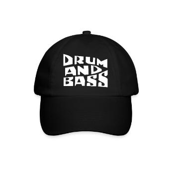 Drum and Bass Fette Typografie - Baseballkappe - Schwarz/Schwarz - Vorne