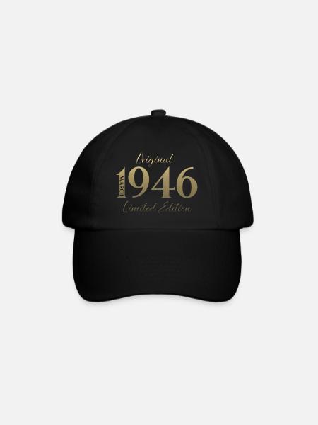 80. Geburtstag Geschenk Mann Frau März 1946 - Baseballkappe - Schwarz/Schwarz