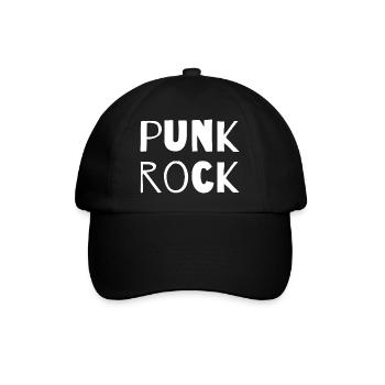 Punk Rock Bold Typography - Baseball Cap - black/black - Front