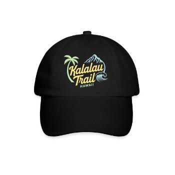 Logo du sentier Kalalau Hawaï Design - Casquette classique - noir/noir - Devant