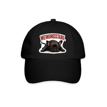 Frenchie – Meinungsstabil Bully - Baseballkappe - Schwarz/Schwarz - Vorne