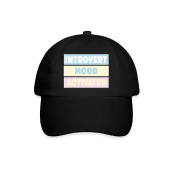 introvertiert - Baseballkappe - Schwarz/Schwarz - Vorne