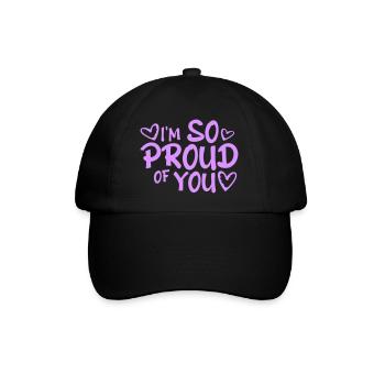 Je suis tellement fier de toi pour t’encourager sincèrement à dire - Casquette classique - noir/noir - Devant