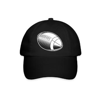 American Football Ball - Baseball Cap - black/black - Front