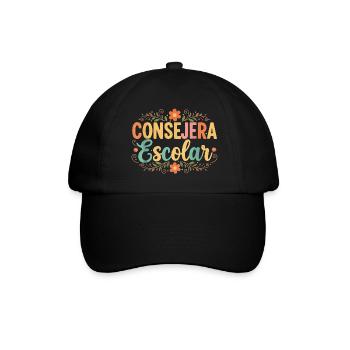 Consejera Escolar Floral - Baseballkappe - Schwarz/Schwarz - Vorne