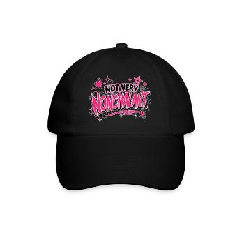 Not Very Nonchalant Neon Pink Script - Baseball Cap - black/black - Front