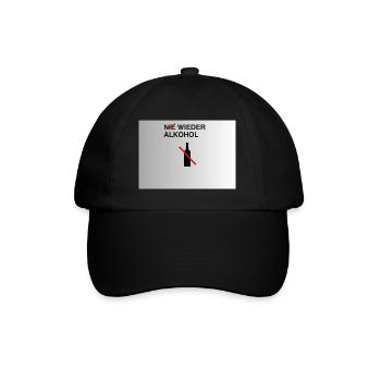 Nie Wieder Alkohol – Alkoholfrei - Baseballkappe - Schwarz/Schwarz - Vorne