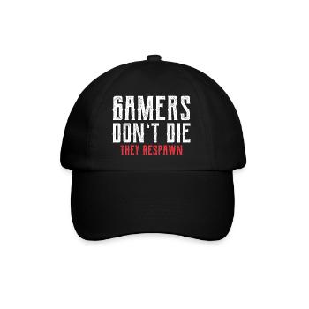 Gamers Respawn - Baseballkappe - Schwarz/Schwarz - Vorne