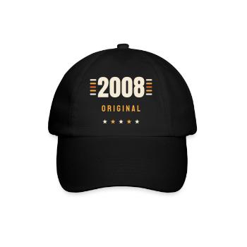 2008 Original Jahrgang Retro 18. Geburtstag Gesche - Baseballkappe - Schwarz/Schwarz - Vorne
