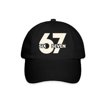 67 Six Seven – Urban Typografie - Baseballkappe - Schwarz/Schwarz - Vorne