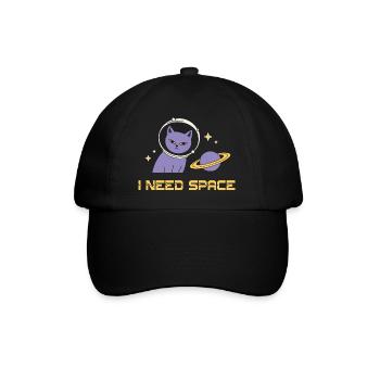 Space Cat – I Need Space - Baseball Cap - black/black - Front