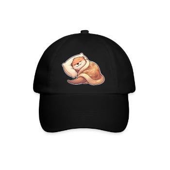 Sleeping Otter - Baseball Cap - black/black - Front