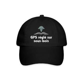 GPS règlé sur sous-bois champignon - Casquette classique - noir/noir - Devant