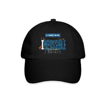 Je travaille sur mon impossible - Chantier - Casquette classique - noir/noir - Devant