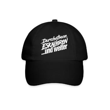 Kurz Durchatmen - Baseballkappe - Schwarz/Schwarz - Vorne