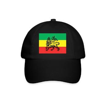 Haile Selassie I Jah Rastafari Rasta Reggae Roots - Baseball Cap - black/black - Front