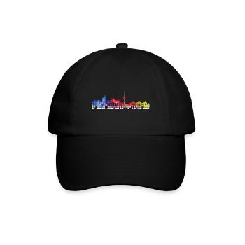 Berlin Allemagne Ville Skyline Pixel Coloré - Casquette classique - noir/noir - Devant