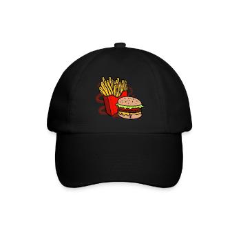Frites et burger - Casquette classique - noir/noir - Devant
