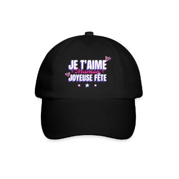 Je t'aime maman,Joyeuse fête des mères,idée cadeau - Casquette classique - noir/noir - Devant