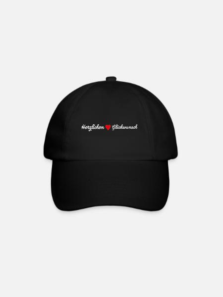 Herzlichen Glückwunsch - Baseballkappe - Schwarz/Schwarz