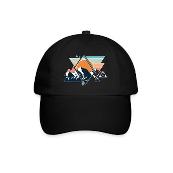 Nature Nature Mountains Mountains Sun Sun Hiking - Baseball Cap - black/black - Front