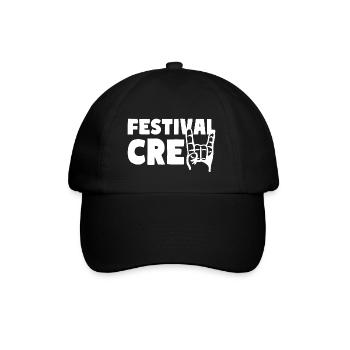 FESTIVAL CREW Party Team Musik Feiern - Baseballkappe - Schwarz/Schwarz - Vorne