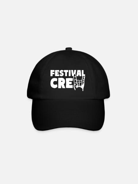 FESTIVAL CREW Party Team Musik Feiern - Baseballkappe - Schwarz/Schwarz