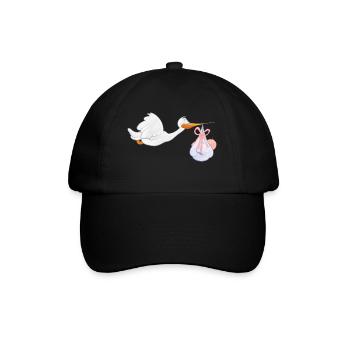 Cigogne avec bébé - Casquette classique - noir/noir - Devant