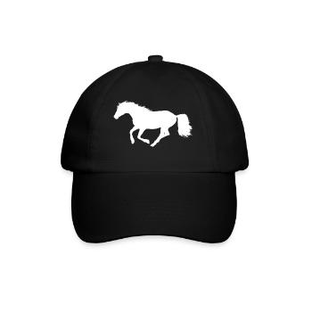 Cheval au galop - Silhouette Blanc Blanc - Casquette classique - noir/noir - Devant