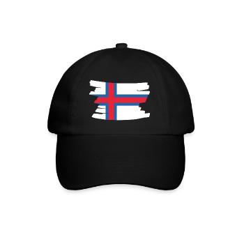 Faroe Islands National Flag - brush horizontal - Baseballkappe - Schwarz/Schwarz - Vorne