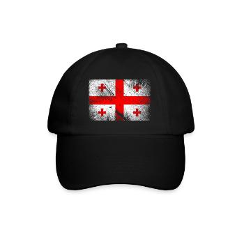 Drapeau de la Géorgie - Vintage Grunge - Casquette classique - noir/noir - Devant