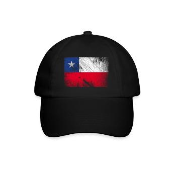 Chile Flag - Vintage Grunge - Baseball Cap - black/black - Front