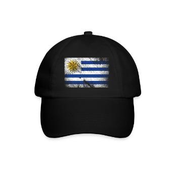 Uruguay Flag - Vintage Grunge - Baseball Cap - black/black - Front