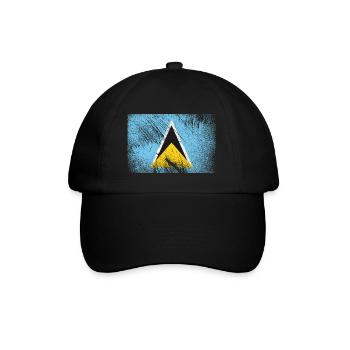 Saint Lucia Flag - Vintage Grunge - Baseball Cap - black/black - Front
