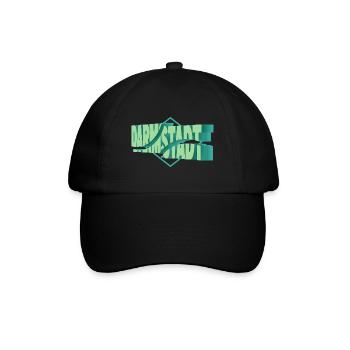 Darmstadt Deutschland Stadt 3D Schrift Skyline - Baseballkappe - Schwarz/Schwarz - Vorne