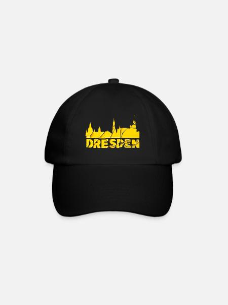 Dresden Deutschland Stadt Schrift Skyline Broken - Baseballkappe - Schwarz/Schwarz