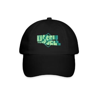 Kassel Deutschland Stadt 3D Schrift Skyline - Baseballkappe - Schwarz/Schwarz - Vorne