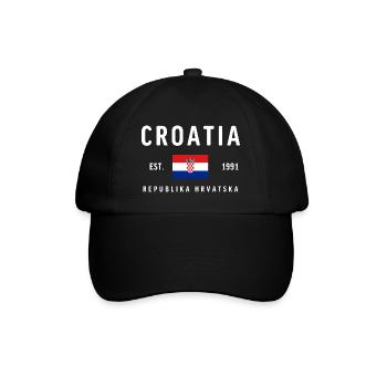 Kroatien gegründet 1991 - Baseballkappe - Schwarz/Schwarz - Vorne