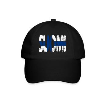 Suomi Finland Finnish Flag Scandinavia Travel - Baseball Cap - black/black - Front