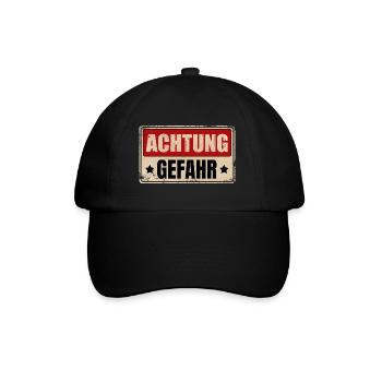 ACHTUNG GEFAHR - Baseballkappe - Schwarz/Schwarz - Vorne