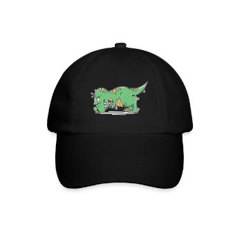 T-Rex Hates Push-Ups Liegestütze Lustig Humor - Baseballkappe - Schwarz/Schwarz - Vorne