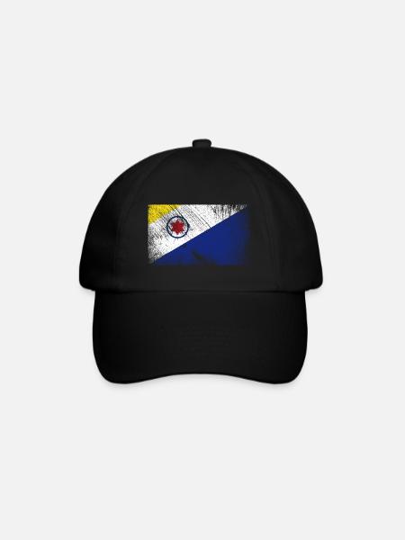 Bonaire Flag - Vintage Grunge - Baseball Cap - black/black