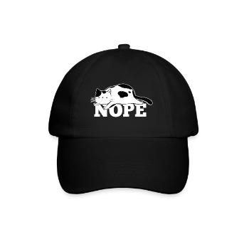 Katze Nope - Baseballkappe - Schwarz/Schwarz - Vorne