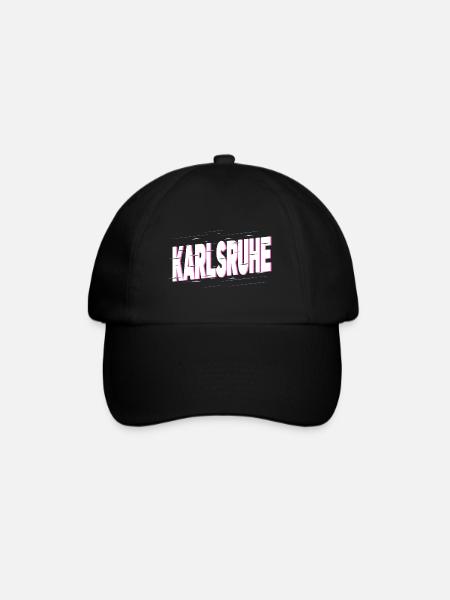 Karlsruhe Deutschland Stadt Schrift Heimat Liebe - Baseballkappe - Schwarz/Schwarz