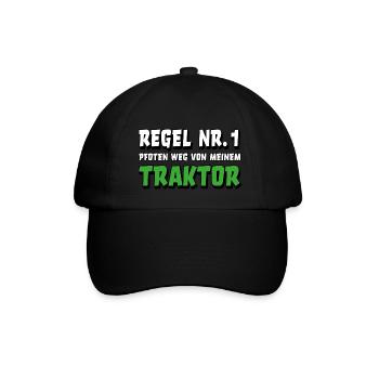 Traktor Landwirt Bauer Trecker lustiger Spruch - Baseballkappe - Schwarz/Schwarz - Vorne