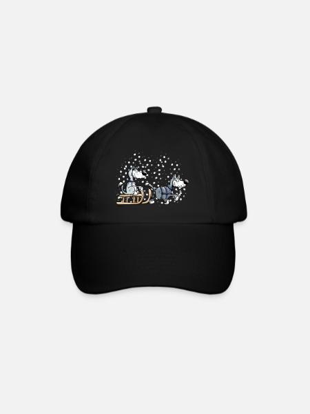Huskies in the snow - Baseball Cap - black/black